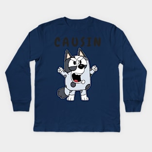 Bluey MUffin Causin Kids Long Sleeve T-Shirt